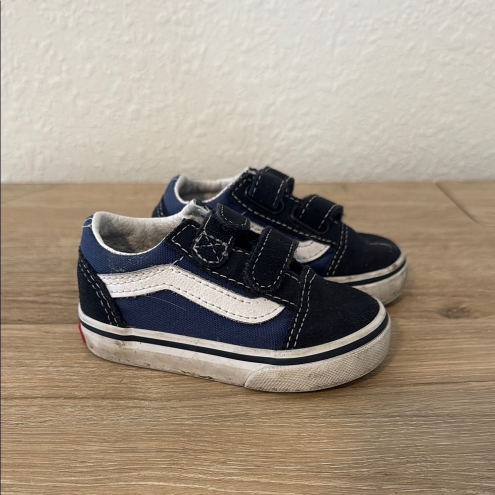 Toddler Blue & Black Vans 4.5